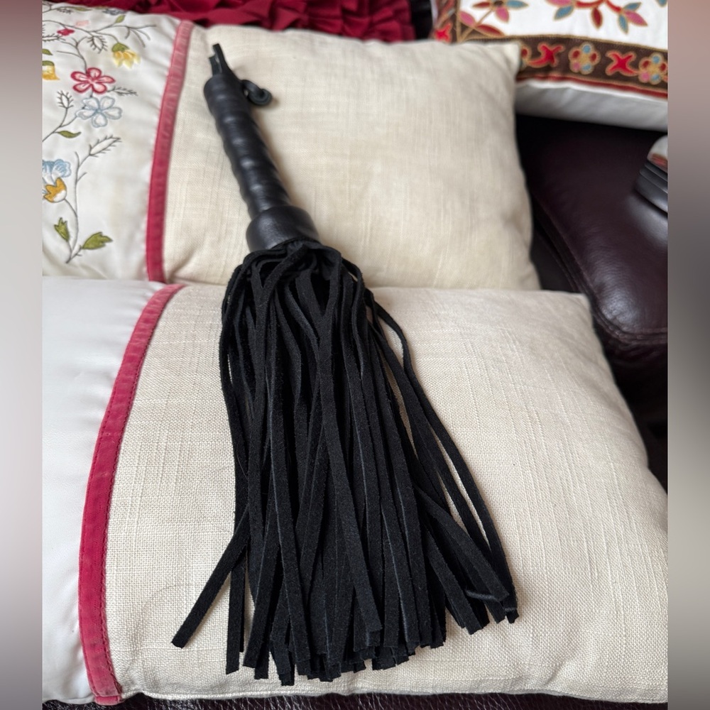 Black Leather whip all leather